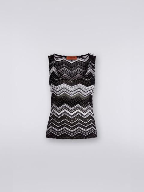 Missoni Viscose chevron tank top with sequins