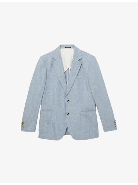 REISS Atlantic Single-Breasted Linen Blazer