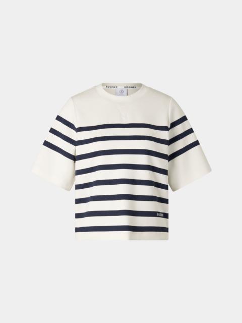 BOGNER Shirt Stacey in Off-white/navy blue