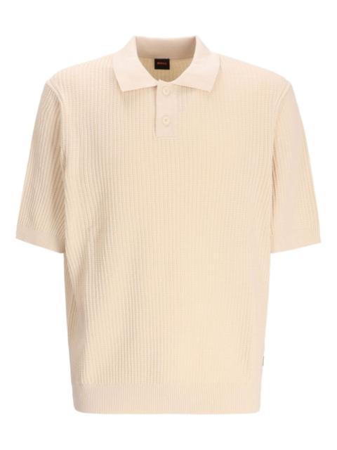 BOSS ribbed cotton polo-neck sweater