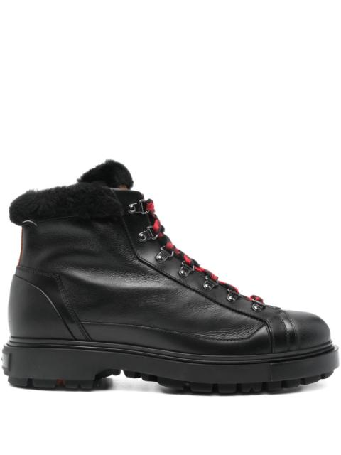 Santoni Santoni Fur Trim Lace-up Boots