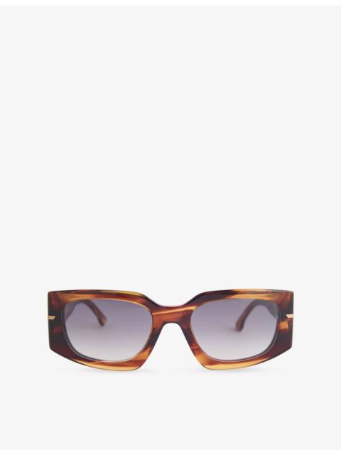 Victoria Beckham Rectangular-Frame Acetate Sunglasses