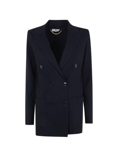 ELISABETTA FRANCHI double-breasted knit blazer
