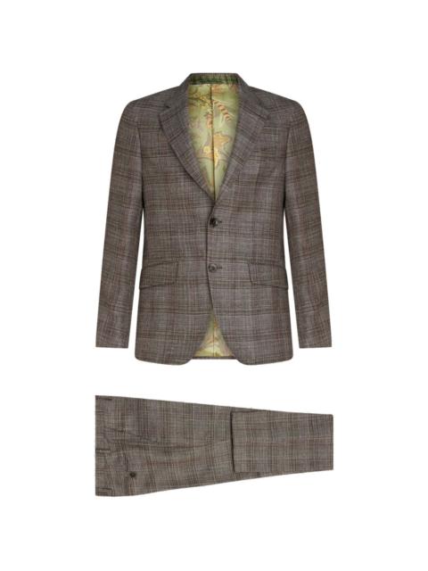 checked single-breasted suit