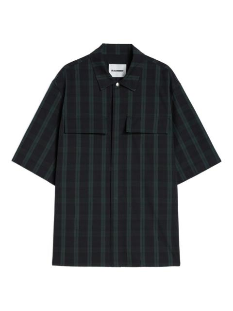 Jil Sander Technical check pockets cotton shirt