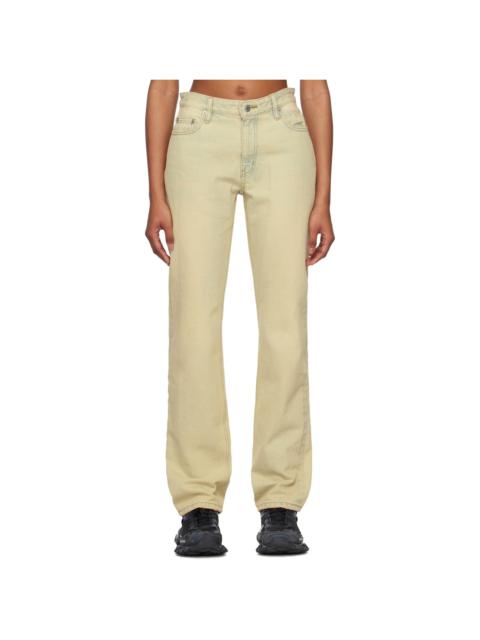 We11done Beige Straight-Leg Jeans