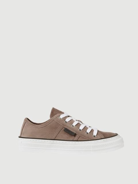 Brunello Cucinelli Suede sneakers with shiny tab