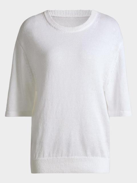 MICHAEL KORS Crewneck Linen-Cotton Knit Sweater