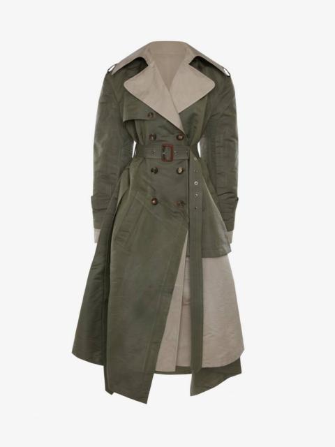 Alexander McQueen Women's Deconstructed Trench Coat in Khaki/stone