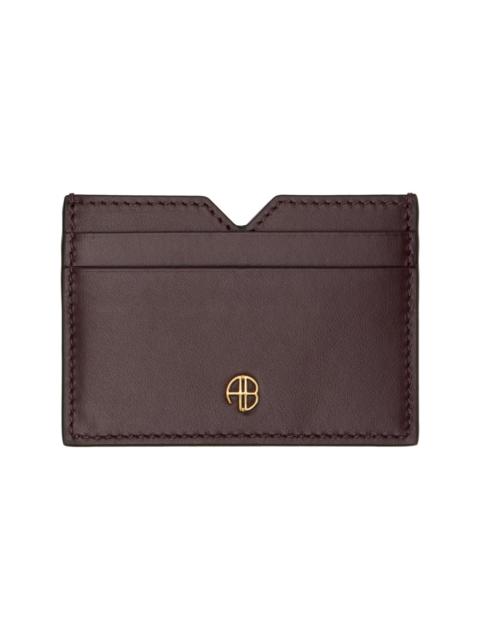 ANINE BING Burgundy Calli Card Holder