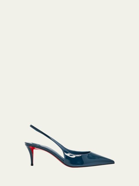 Christian Louboutin 60mm Miss Z Patent Leather Slingback Pumps