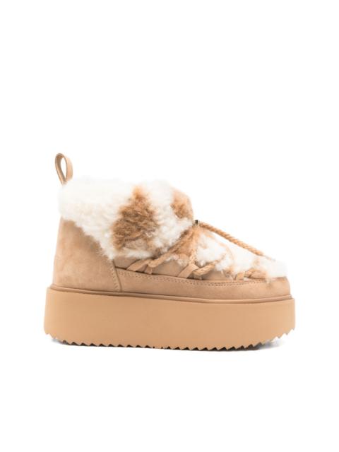 INUIKII 50mm Teddy platform shearling boots