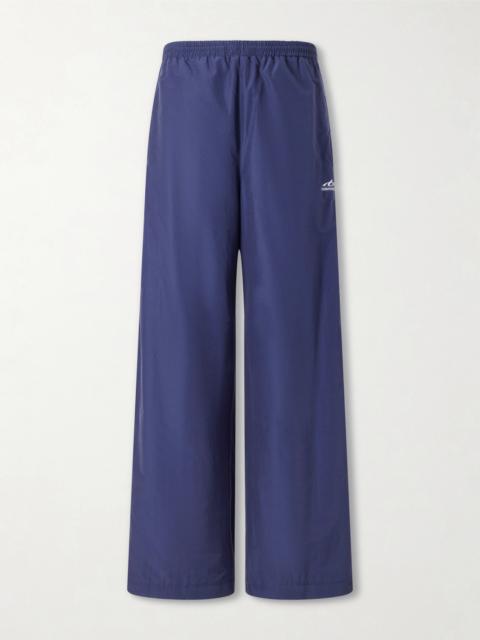 BALENCIAGA Wide-Leg Logo-Print Cotton-Blend Sweatpants