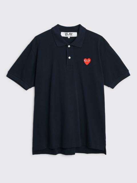 COMME DES GARÇONS PLAY SMALL HEART POLO T-SHIRT NAVY