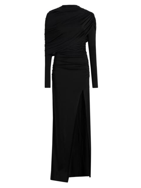 LAPOINTE Women's Jersey Ruched Shawl Gown - Black