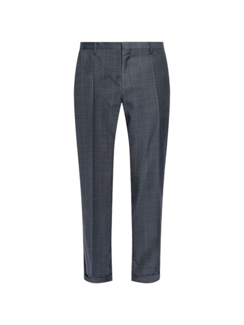 check-pattern tailored trousers