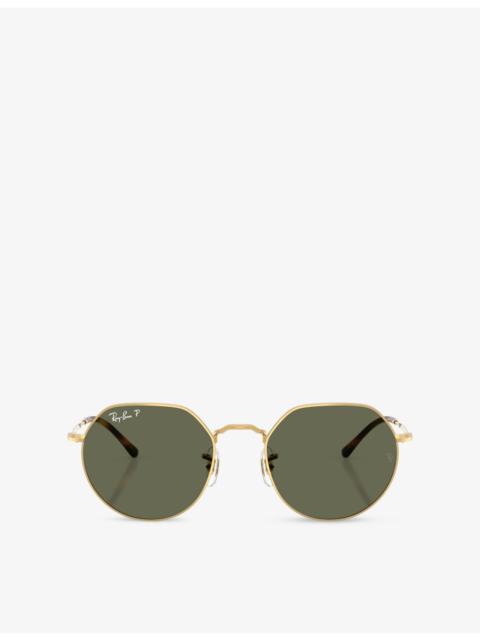 Ray-Ban RB3565 Jack Irregular-Frame Metal Sunglasses