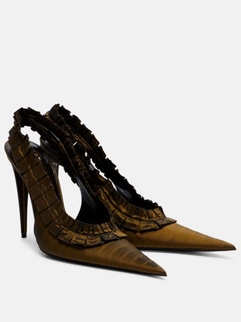 SAINT LAURENT Madeleine taffeta slingback pumps