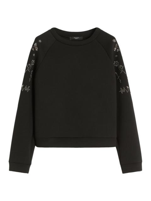 WEEKEND Max Mara Women's Embroidered Scuba Jersey Sweatshirt - Black