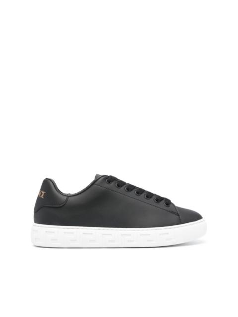 VERSACE Greca-embossed leather sneakers