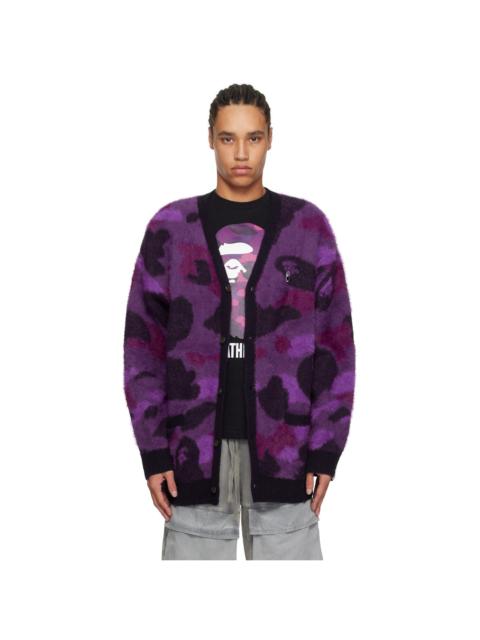 A BATHING APE® Purple Color Camo Cardigan