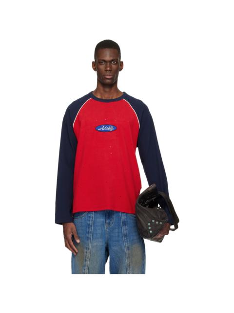 Andersson Bell Red & Navy Logo Wappen Raglan LS T-shirt