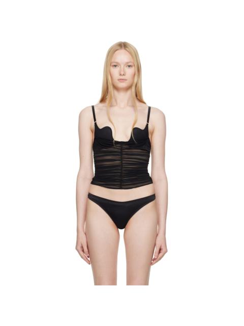 Fleur du Mal Black Seduce U-Plunge Mesh Cami Bra
