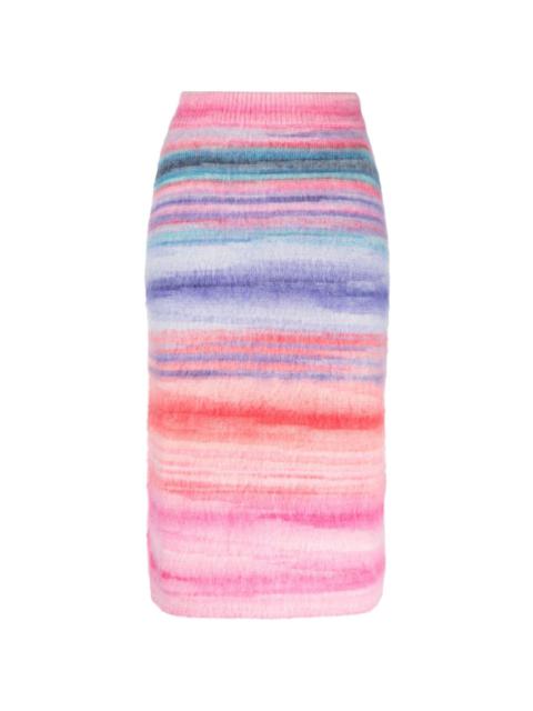 slub brushed knitted skirt