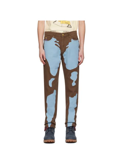 KidSuper Brown Embroidered Jeans