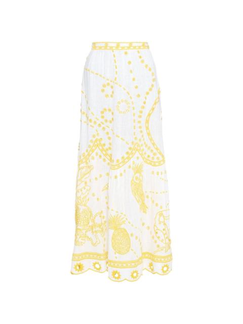 Ambra embroidered maxi skirt