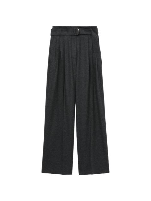 pleat-detailing wool blend palazzo trousers