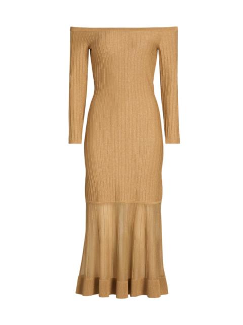 MILLY Women's Rudy Knit Midi-Dress - Gold
