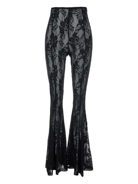 NORMA KAMALI floral-lace trousers