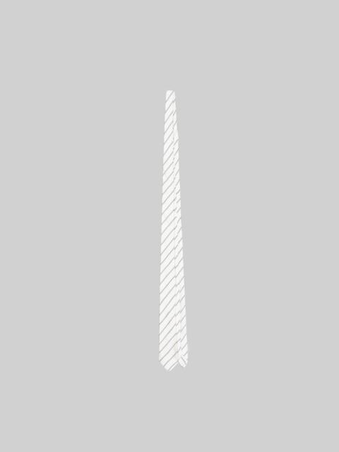 The Frankie Shop Lene Striped Silk Tie - Cream/Navy Stripe