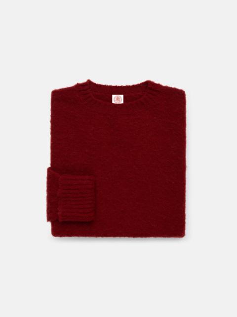 J. PRESS MADE-IN-SCOTLAND SCARLET RED SHAGGY DOG SWEATER - CLASSIC FIT
