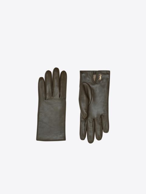 SAINT LAURENT cassandre short gloves in lambskin and cashmere