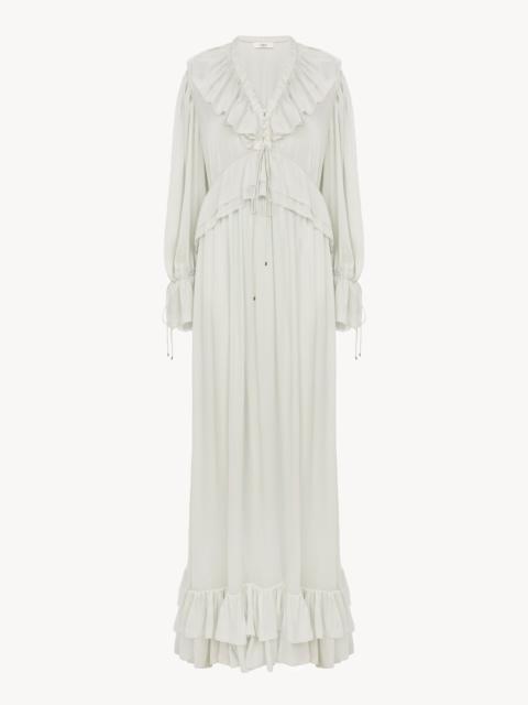 Chloé GATHERED LONG DRESS IN SILK CHARMEUSE