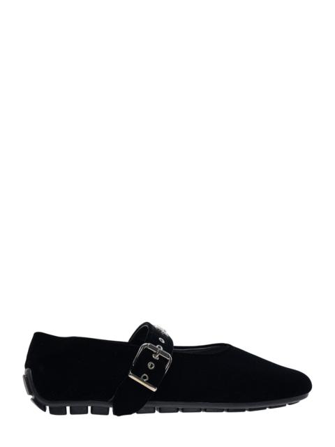Simone Rocha Velvet Mary Jane Ballerina Flats