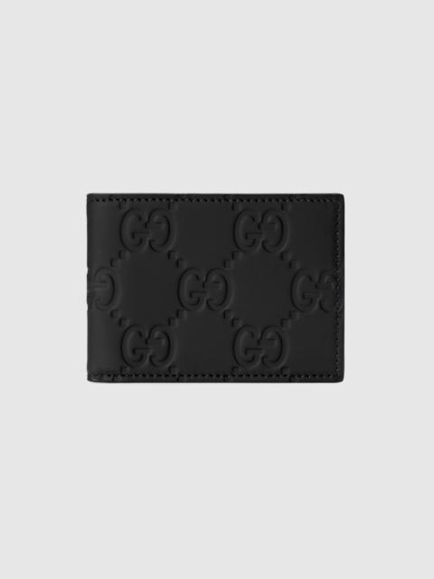 GG rubber-effect bi-fold wallet