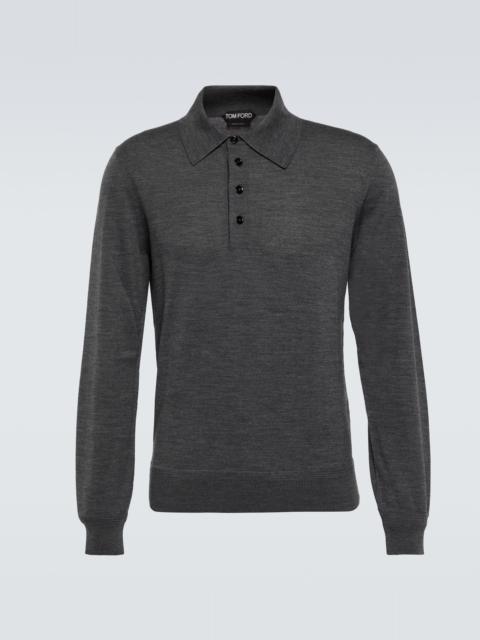 Wool polo shirt