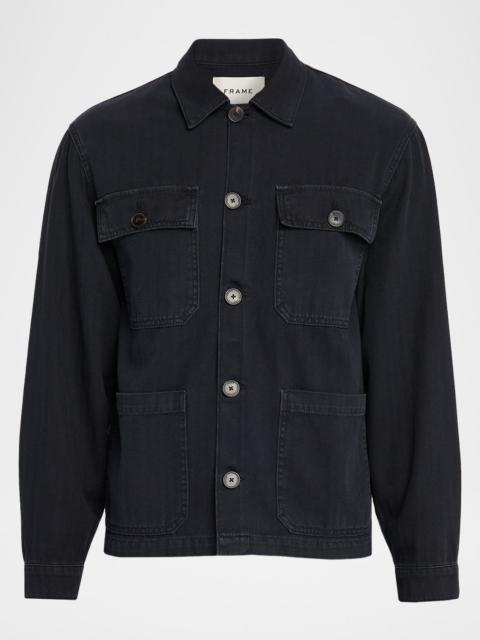 FRAME Men's Cotton Herringbone Jacket