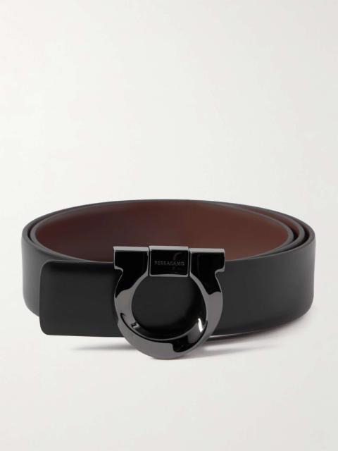 FERRAGAMO 3.5cm Gancini Reversible Leather Belt