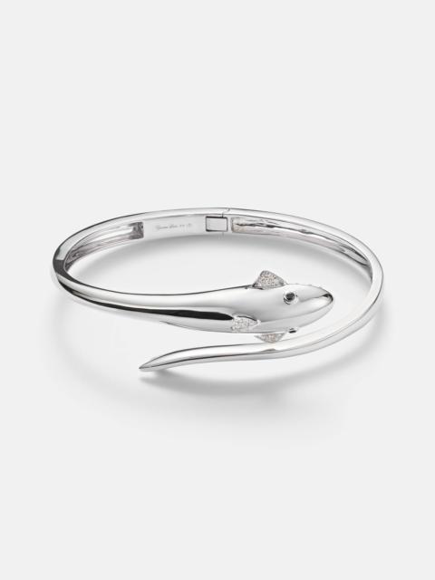 Yvonne Léon Requin 9kt white gold bangle with diamonds