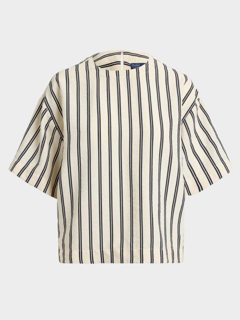 Polo Ralph Lauren Striped Silk-Blend Short-Sleeve Shirt