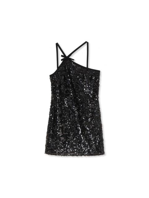 MSGM Sequined dress with asymmetrical collar