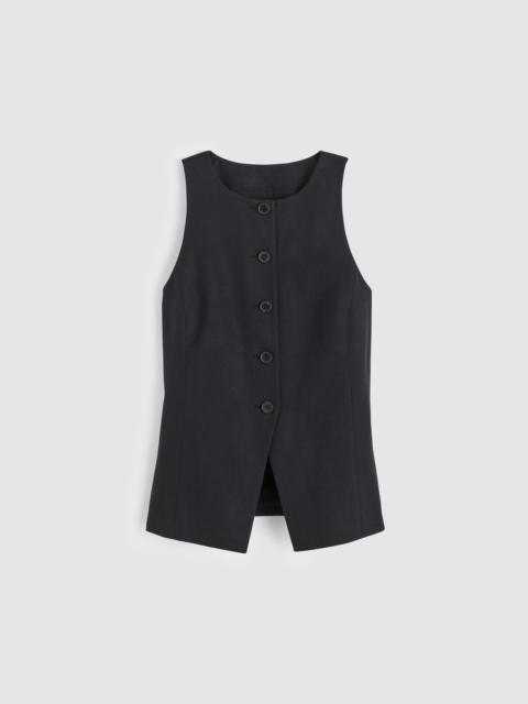 Madewell Crewneck Cutaway Vest in Drapey Twill