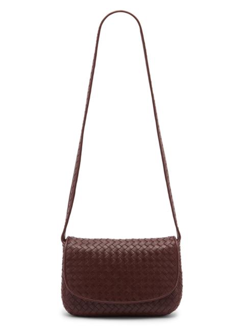 Bottega Veneta Men's Veneto Intrecciato Fluffy Messenger Bag - Deep Mahogany Silver