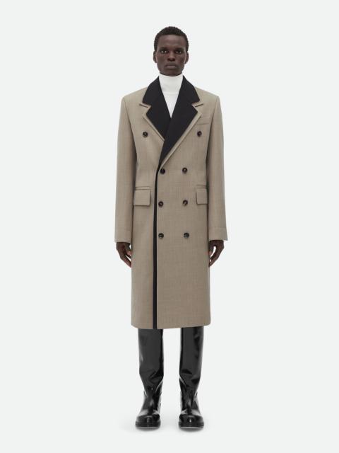 Wool Coat With Contrasting Collar