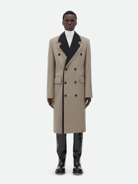 Bottega Veneta Wool Coat With Contrasting Collar