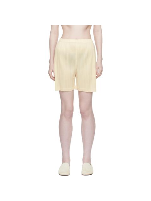 Pleats Please Issey Miyake Beige Loop Shorts